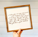 Engraved Keepsake Handwriting Sign (4 sizes)