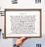 Engraved Keepsake Handwriting Sign (4 sizes)