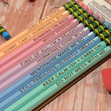 Powered by Perimenopause Engraved Pencil Set - Set of 10