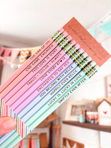 Travis + Taylor Engraved Pencil Set