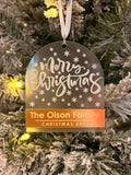 Personalized Merry Christmas Christmas Ornament