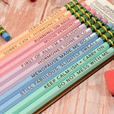 Powered by Perimenopause Engraved Pencil Set - Set of 10
