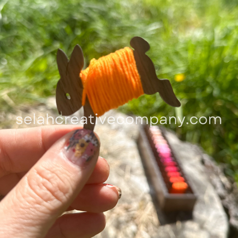 Wooden Bunny Bobbin Set