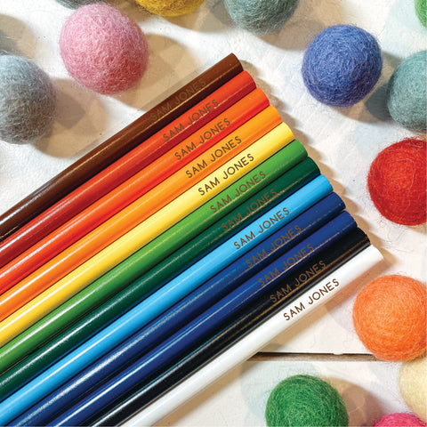 Engrave Your Name Colored Pencils - 12 pack